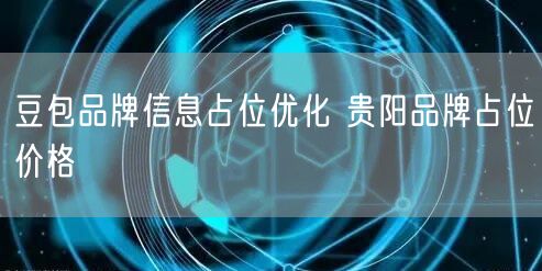 豆包品牌信息占位优化 贵阳品牌占位价格