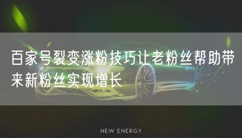 百家号裂变涨粉技巧让老粉丝帮助带来新粉丝实现增长