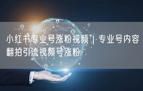 小红书专业号涨粉视频|专业号内容翻拍引流视频号涨粉