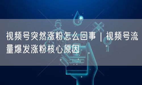 视频号突然涨粉怎么回事|视频号流量爆发涨粉核心原因