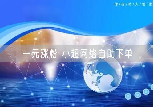 一元涨粉 小超网络自助下单