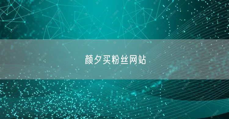 颜夕买粉丝网站