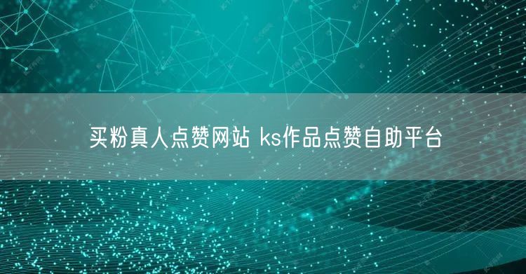 买粉真人点赞网站 ks作品点赞自助平台