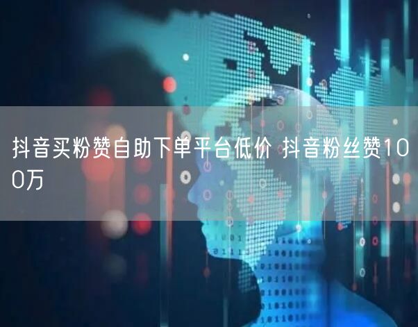 抖音买粉赞自助下单平台低价 抖音粉丝赞100万