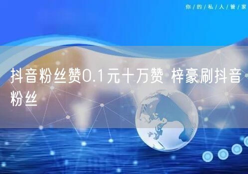 抖音粉丝赞0.1元十万赞 梓豪刷抖音粉丝